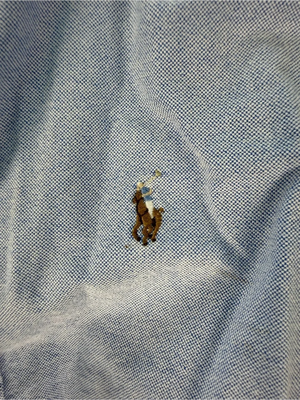 Polo Ralph Lauren Boys Blue Oxford Button Down Shirt Size 5 Pony Logo
